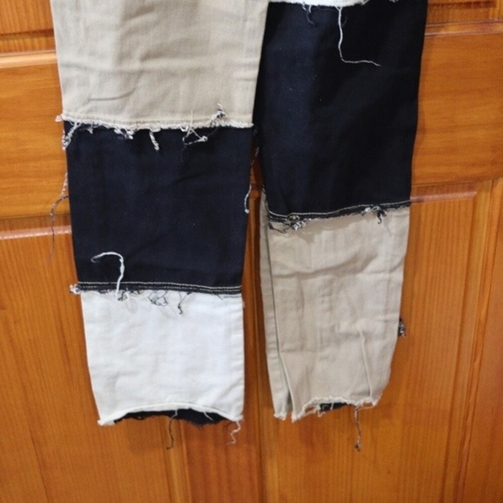 Crazy Cool Patchwork Mismatched Ragged Raw Edge J… - image 3